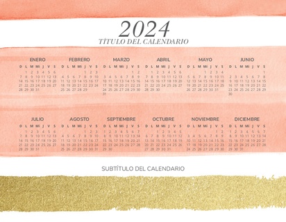 Un metálico calendario diseño crema rosa para Eventos