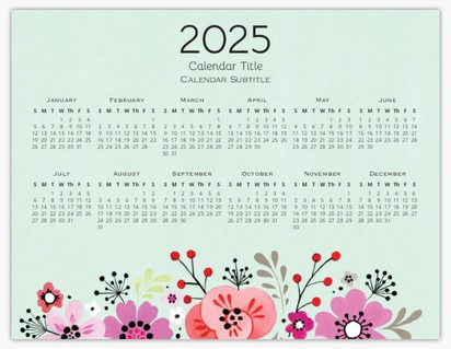 A calendar flowers gray purple design for Events