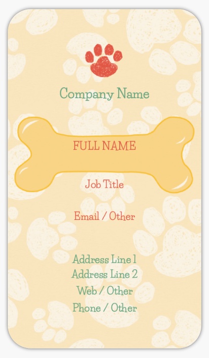 Design Preview for Design Gallery: Animals Rounded Corner Visiting Cards