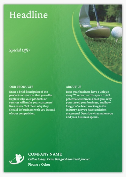 Design Preview for Design Gallery: Sports Specific Flyers & Leaflets,  No Fold/Flyer A6 (105 x 148 mm)