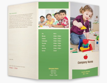 A teaching child care cream green design
