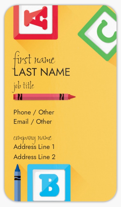 Design Preview for Childcare & Early Education Rounded Corner Business Cards Templates, Standard (3.5" x 2")