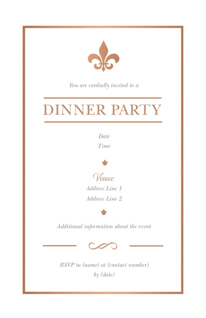 Design Preview for Templates for Dinners & Cocktails Invitations and Announcements , Flat 11.7 x 18.2 cm