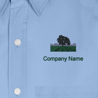 Design Preview for Design Gallery: Agriculture & Farming Men's Embroidered Dress Shirts, Men's Blue