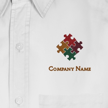 Design Preview for Design Gallery: Education & Child Care Men's Embroidered Dress Shirts, Men's White