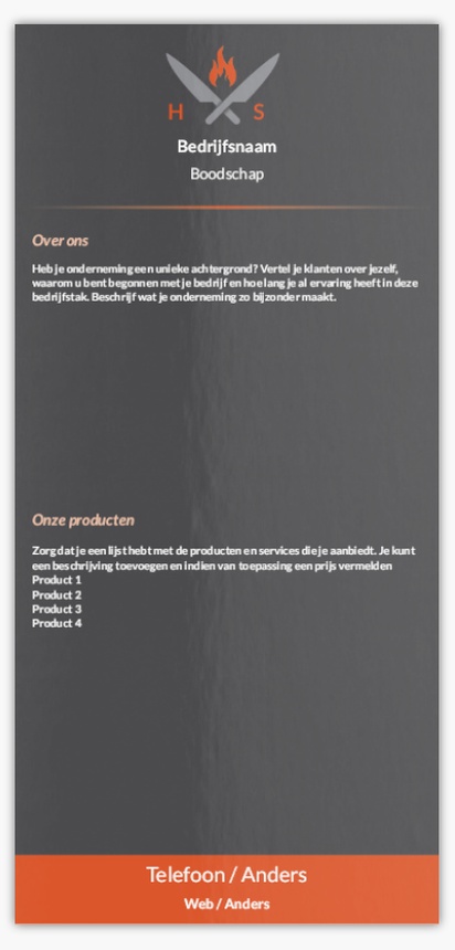 Voorvertoning ontwerp voor Ontwerpgalerij: Slagerij Flyers en folders,  Geen vouwlijn DL (99 x 210 mm)