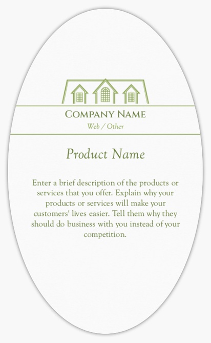 Design Preview for Design Gallery: Appraisal & Investments Product Labels on Sheets, Oval 12.7 x 7.6 cm