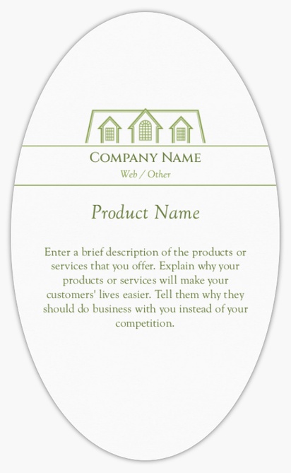 Design Preview for Design Gallery: Appraisal & Investments Product Labels on Sheets, Oval 12.7 x 7.6 cm