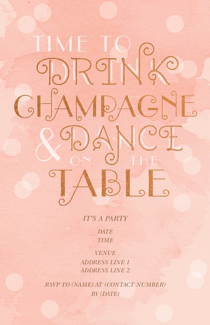 A time to drink champagne and dance on the table champagne pink cream design for Theme