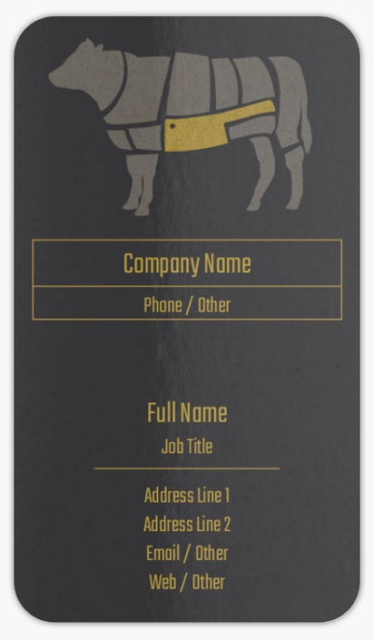 Design Preview for Butcher Shops Rounded Corner Business Cards Templates, Standard (3.5" x 2")