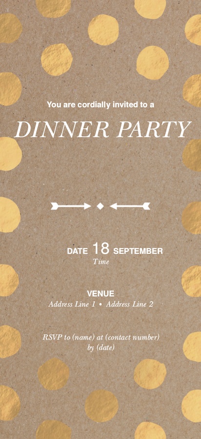 Design Preview for Templates for Dinners & Cocktails Invitations and Announcements , Flat 9.5 x 21 cm