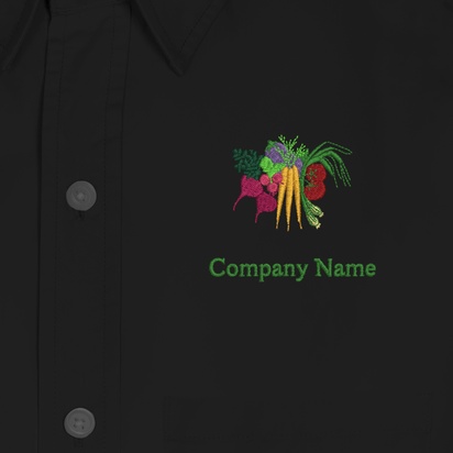 Design Preview for Design Gallery: Agriculture & Farming Men's Embroidered Dress Shirts, Men's Black