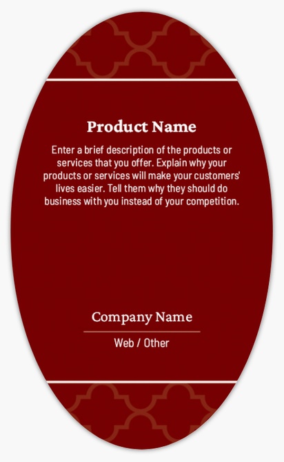 Design Preview for Design Gallery: Property Management Product Labels on Sheets, Oval 12.7 x 7.6 cm