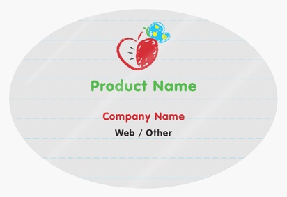 Design Preview for Design Gallery: Childcare & Early Education Product Labels on Sheets, Oval 7.6 x 5.1 cm