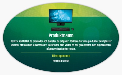 Förhandsgranskning av design för Designgalleri: Datorförsäljning Produktetiketter på ark, Ellips 12,7 x 7,6 cm