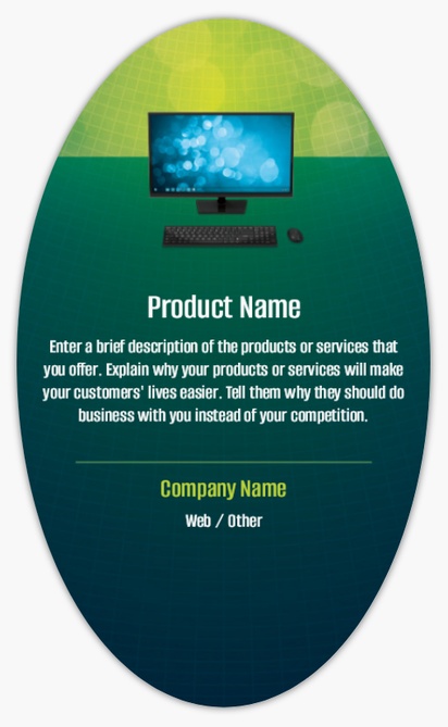 Design Preview for Design Gallery: Network Administration Product Labels on Sheets, Oval 12.7 x 7.6 cm