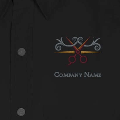Design Preview for Design Gallery: Beauty & Spa Men's Embroidered Dress Shirts, Men's Black
