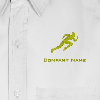 Design Preview for Design Gallery: Sports & Fitness Men's Embroidered Dress Shirts, Men's White