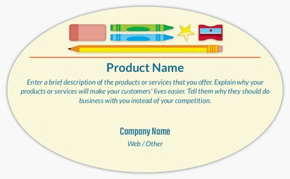 Design Preview for Design Gallery: Education & Child Care Product Labels on Sheets, Oval 12.7 x 7.6 cm