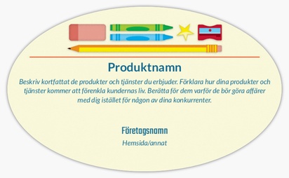 Förhandsgranskning av design för Designgalleri: Utbildning & barnomsorg Produktetiketter på ark, Ellips 12,7 x 7,6 cm