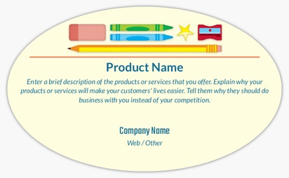Design Preview for Design Gallery: Education & Child Care Product Labels, 12.7 x  7.6 cm Oval