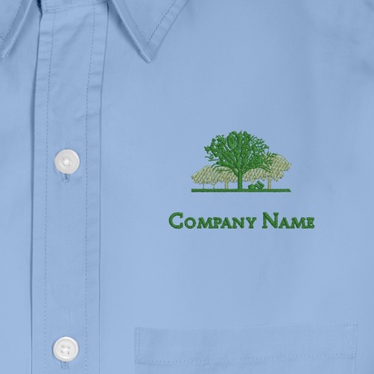 Design Preview for Design Gallery: Agriculture & Farming Men's Embroidered Dress Shirts, Men's Blue