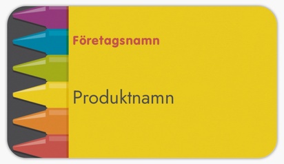Förhandsgranskning av design för Designgalleri: Barnomsorg och tidig utbildning Produktetiketter på ark, Rundad rektangel 8,7 x 4,9 cm