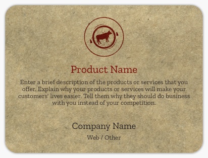 Design Preview for Design Gallery: Butcher Shops Product Labels on Sheets, Rounded Rectangle 10 x 7.5 cm