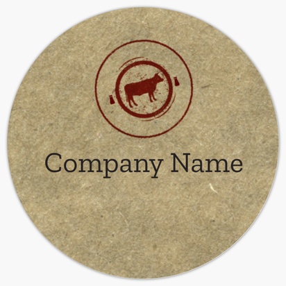 Design Preview for Design Gallery: Butcher Shops Product Labels on Sheets, Circle 3.8 x 3.8 cm
