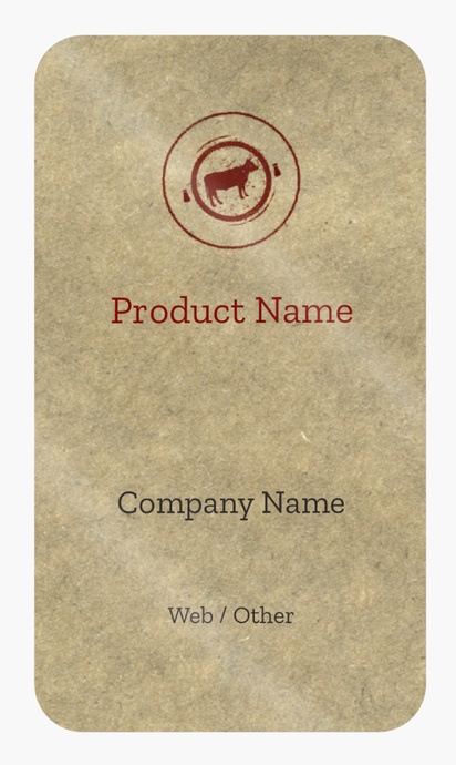 Design Preview for Design Gallery: Butcher Shops Product Labels on Sheets, Rounded Rectangle 8.7 x 4.9 cm
