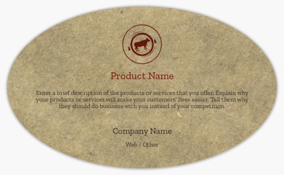 Design Preview for Design Gallery: Butcher Shops Product Labels on Sheets, Oval 12.7 x 7.6 cm
