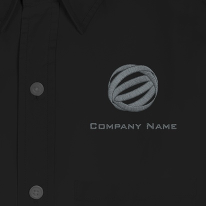 Design Preview for Design Gallery: Manufacturing & Distribution Men's Embroidered Dress Shirts, Men's Black