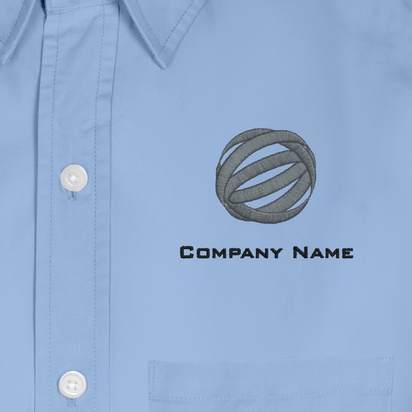 Design Preview for Design Gallery: Manufacturing & Distribution Men's Embroidered Dress Shirts, Men's Blue