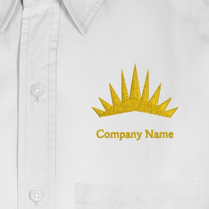 Design Preview for Design Gallery: Manufacturing & Distribution Men's Embroidered Dress Shirts, Men's White