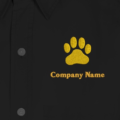 Design Preview for Design Gallery: Animals & Pet Care Men's Embroidered Dress Shirts, Men's Black