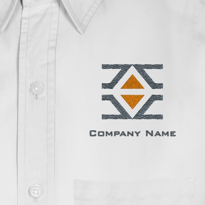 Design Preview for Design Gallery: Manufacturing & Distribution Men's Embroidered Dress Shirts, Men's White