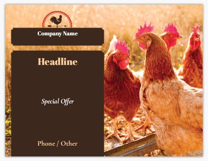 A chicken farm farmer brown orange design for Animals