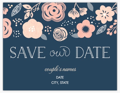 A save our date save the date blue brown design for Season