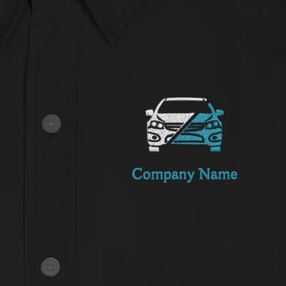 Design Preview for Design Gallery: Automotive & Transportation Men's Embroidered Dress Shirts, Men's Black