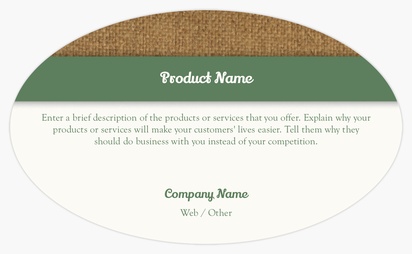Design Preview for Design Gallery: Agriculture & Farming Product & Packaging Labels, Oval  12.7 x  7.6 cm 