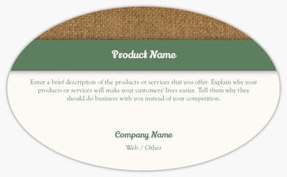 Design Preview for Templates for Agriculture & Farming Product Labels , 12.7 x  7.6 cm Oval