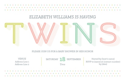 A baby shower twins white design for Twins & Multiples