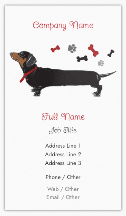 Design Preview for Design Gallery: Pet Sitting & Dog Walking Standard Visiting Cards