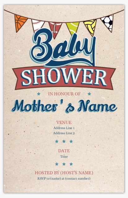 Design Preview for Design Gallery: Boy Baby Shower Invitations, 4.6” x 7.2”