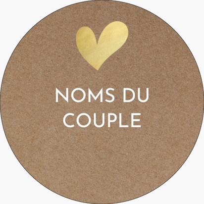 Aperçu du graphisme pour Galerie de modèles : feuilles de stickers pour mariage, 3,8 x 3,8 cm Rond