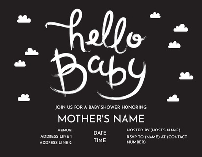 A baby shower hello baby black white design for Type