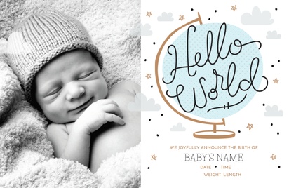 Design Preview for Templates for Baby Invitations and Announcements , Flat 11.7 x 18.2 cm