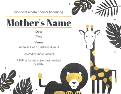 Design Preview for Templates for Baby Invitations and Announcements , Flat 10.7 x 13.9 cm