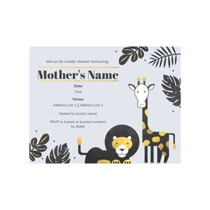 Design Preview for Baby Shower Invitations Designs and Templates, 13.9 x 10.7 cm