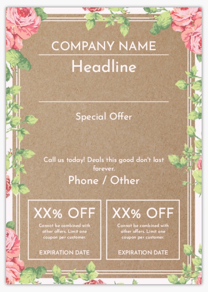 Design Preview for Templates for Florals & Greenery Flyers and Pamphlets ,  No fold A6